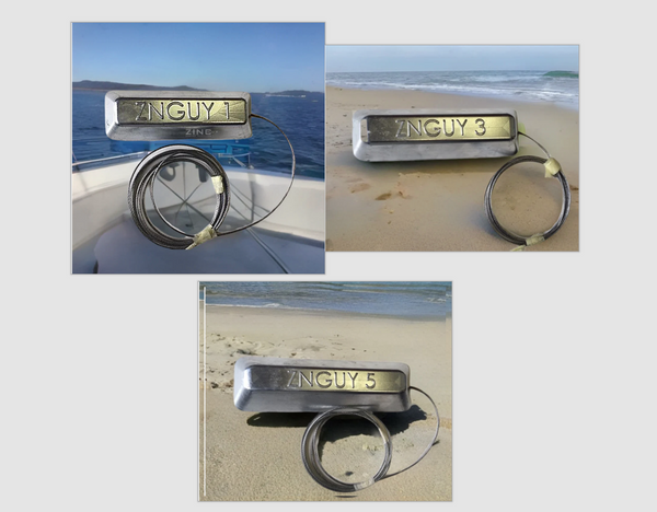 ZNGUY5 Zinc Anode with 10 ft. cable BOAT LIFT and for Marine Construction