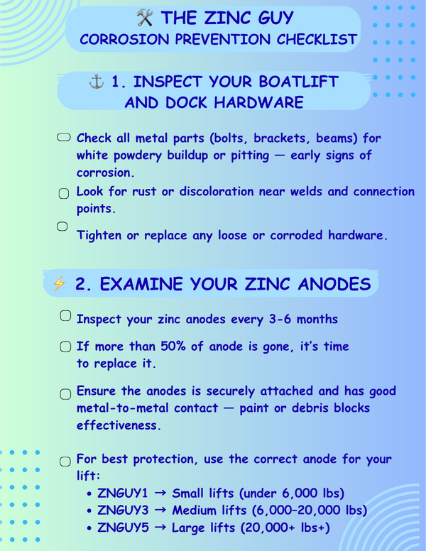 ZNGUY5 Zinc Anode with 10 ft. cable BOAT LIFT and for Marine Construction