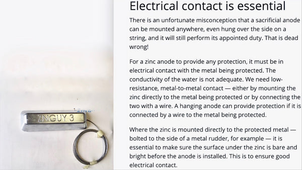 ZNGUY3 Zinc Anode with 10 ft. cable BOAT LIFT *Best Seller*